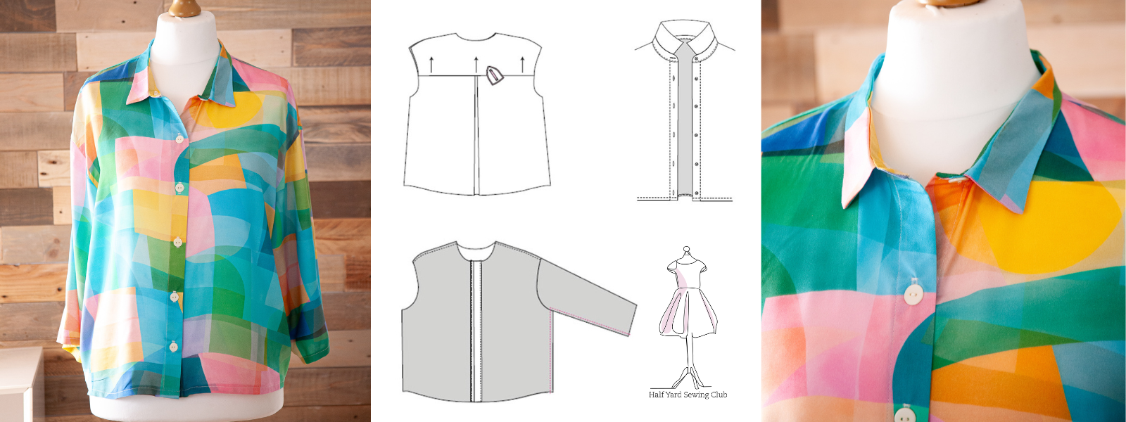 Oversized Shirt: A4 Patterns (Sizes 16–32) | Half Yard Sewing Club