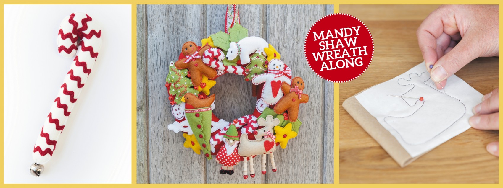 Polar Bear & Candy Cane Tutorial – Part Five | Mandy Shaw Wreath-Along