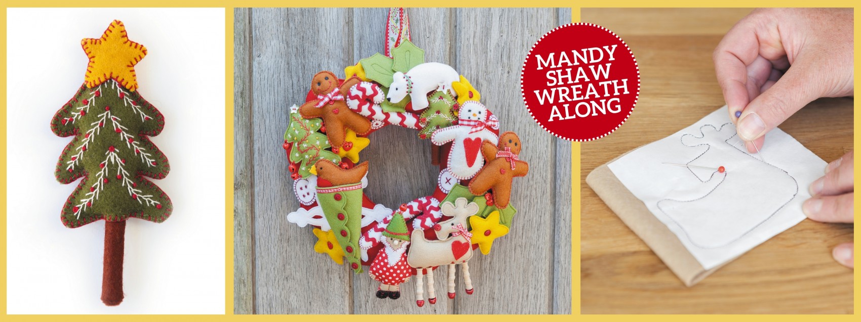 Felt Christmas Tree & Buttons Tutorial – Part Two | Mandy Shaw Wreath-Along