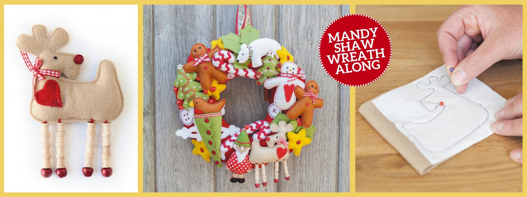 Felt Christmas Snowman & Moose Tutorial – Part Three | Mandy Shaw Wreath-Along