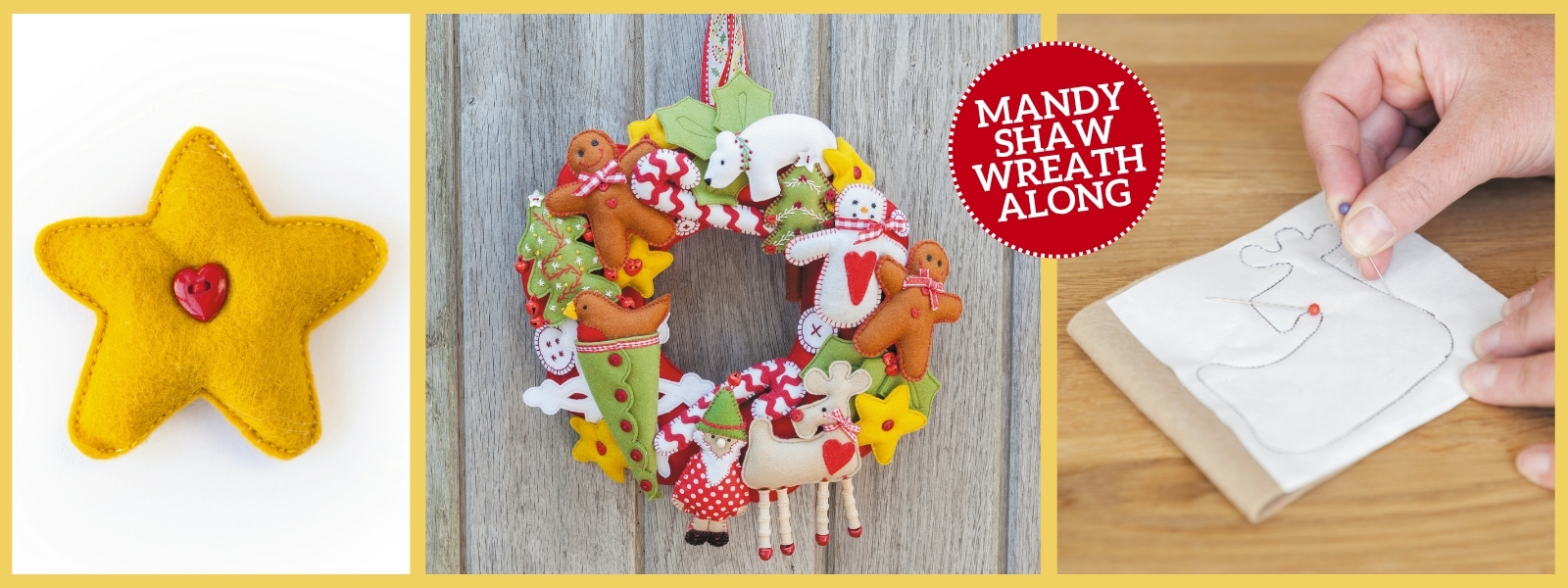 Felt Star & Fabric Wreath Tutorial – Part One | Mandy Shaw Wreath-Along